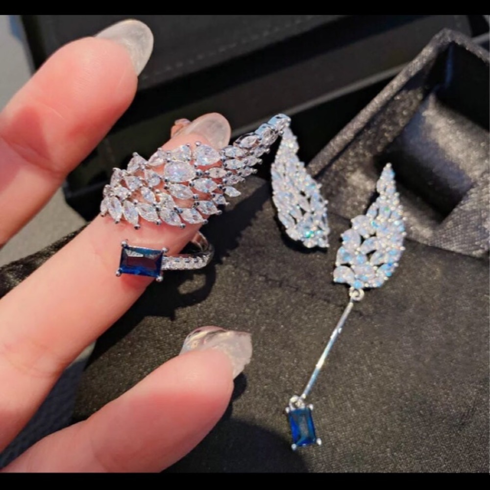 Adjustable Flame Ring Made With Swarovski Elements - image 3